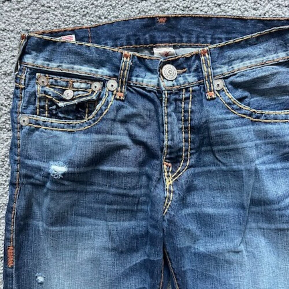 True Religion Vintage Ricky Super T Jeans - Men's 34x33 -Thick Stitch, USA - EUC - Picture 3 of 16